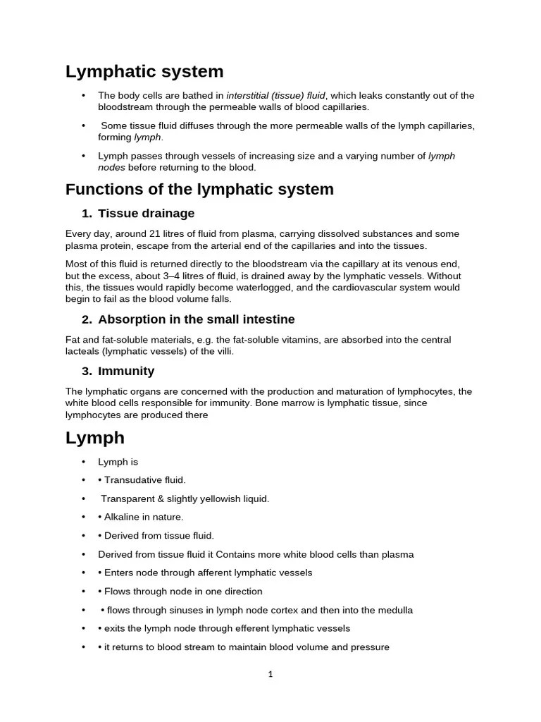 Lymphatic System-1 | PDF | Lymph | Lymph Node