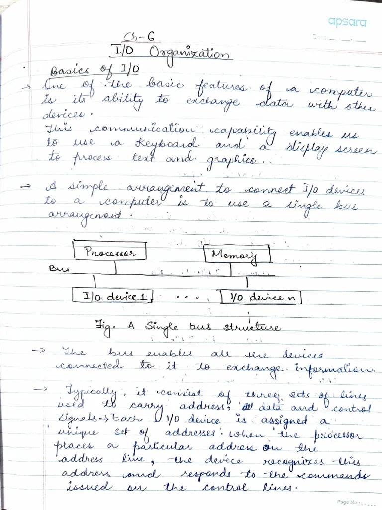 Input Output Organization Notes | PDF