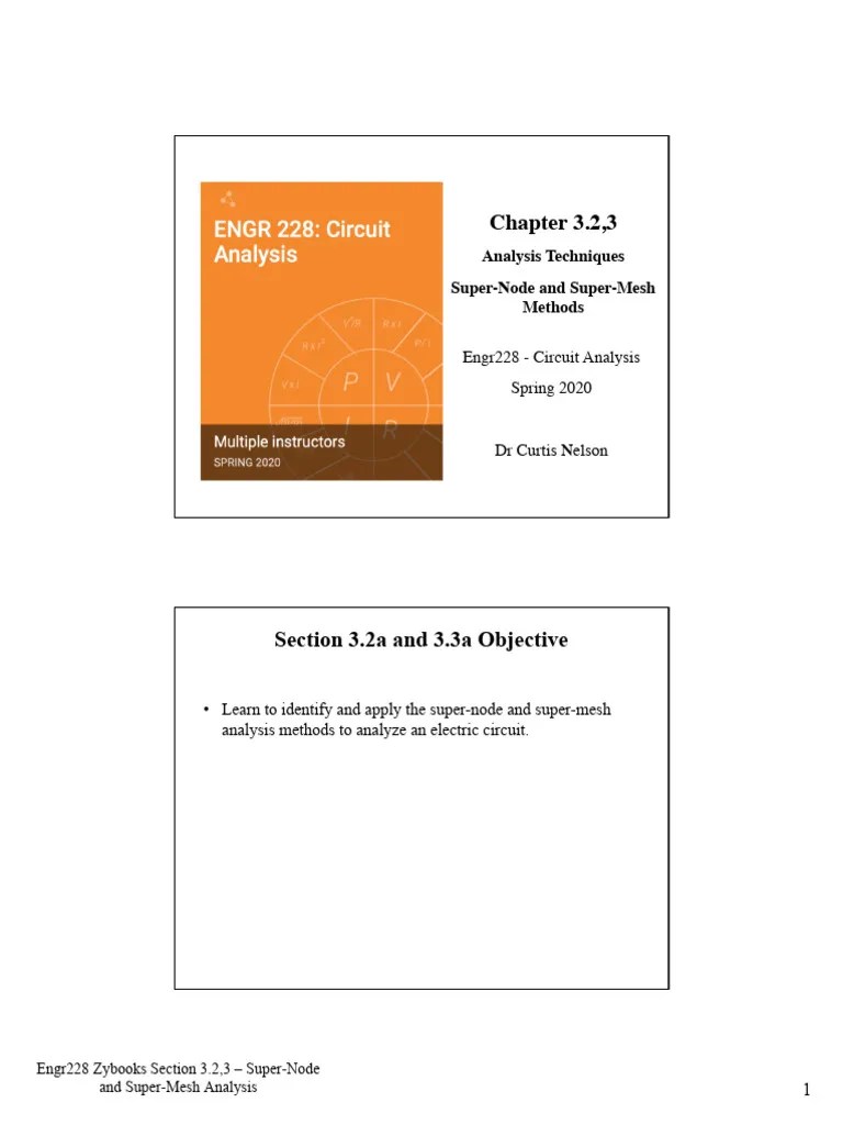 Supermesh And Node Analysis | PDF | Electrical Network | Network ...