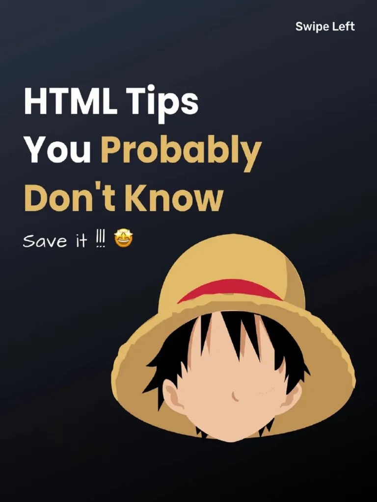 8 HTML Tips Every Frontend Developer Must Know | PDF