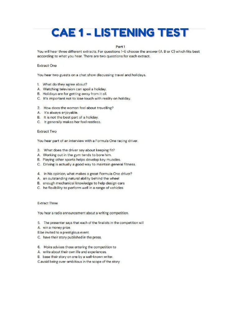 Full Listening Test 01-C1 | PDF