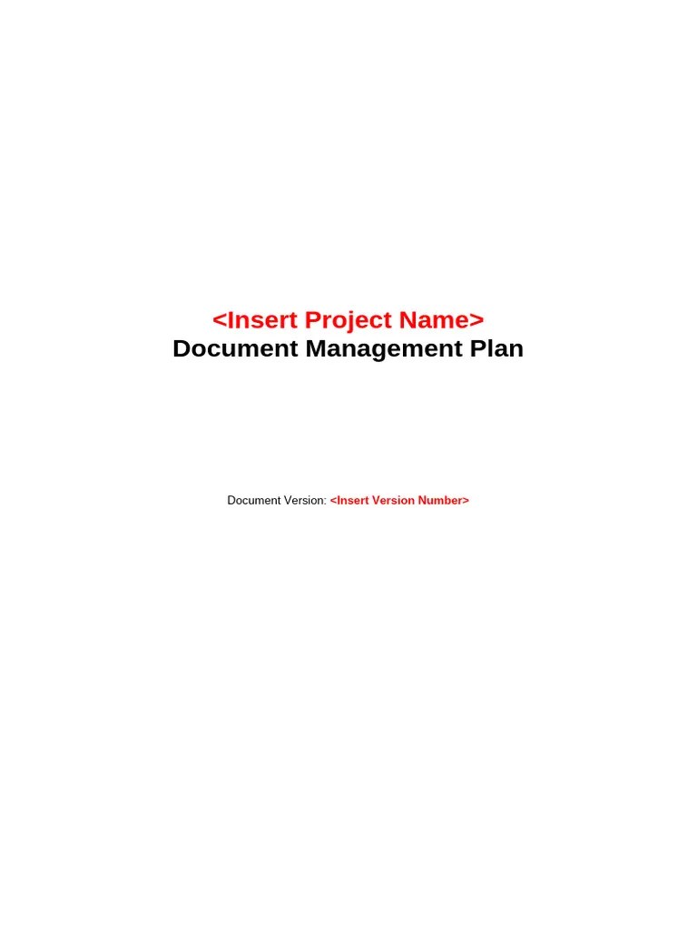 Document Management Plan Template | PDF