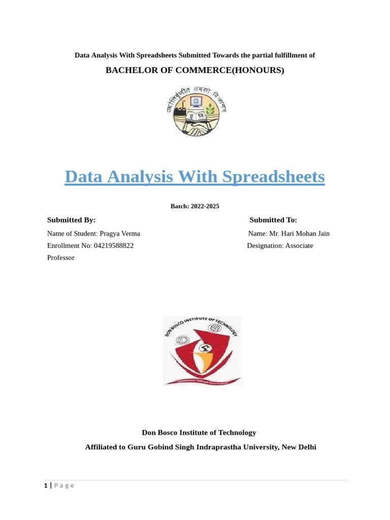 Data Analysis With Spreadsheet | PDF