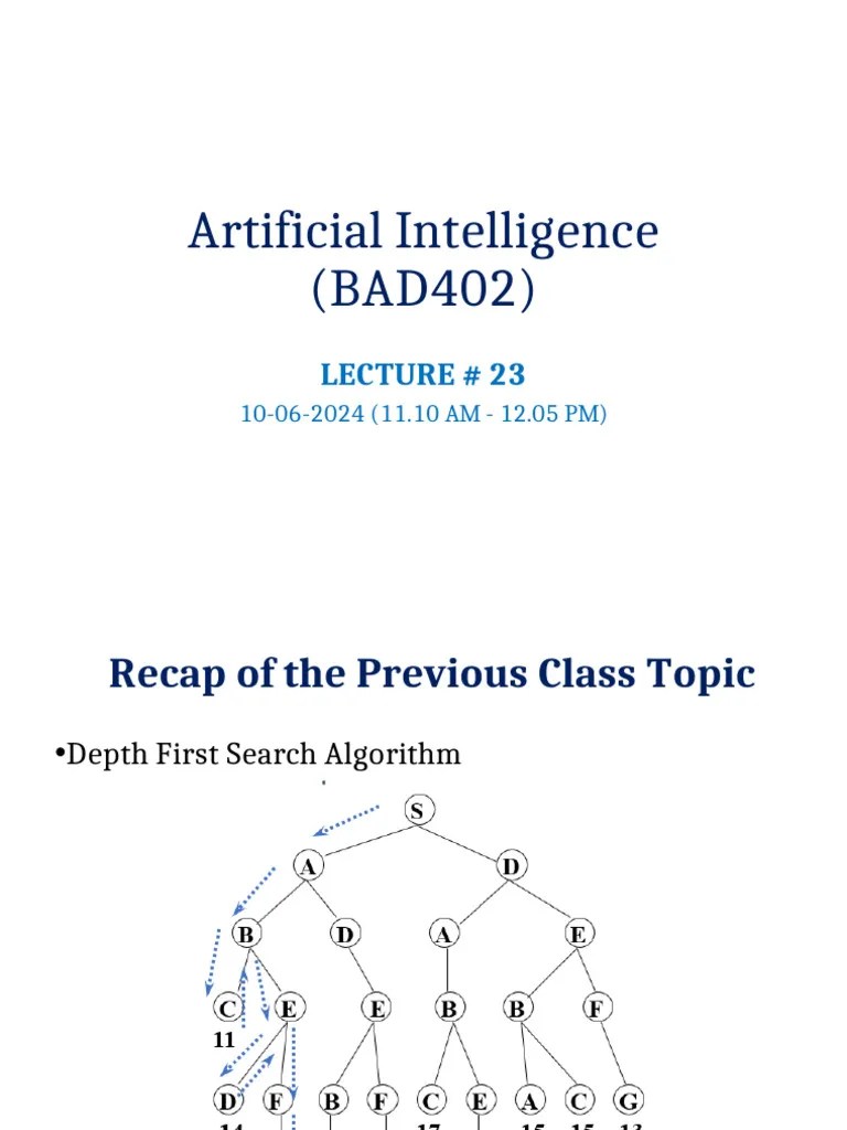 Lecture #24 Module 2 Iterative Deepening DFS | PDF