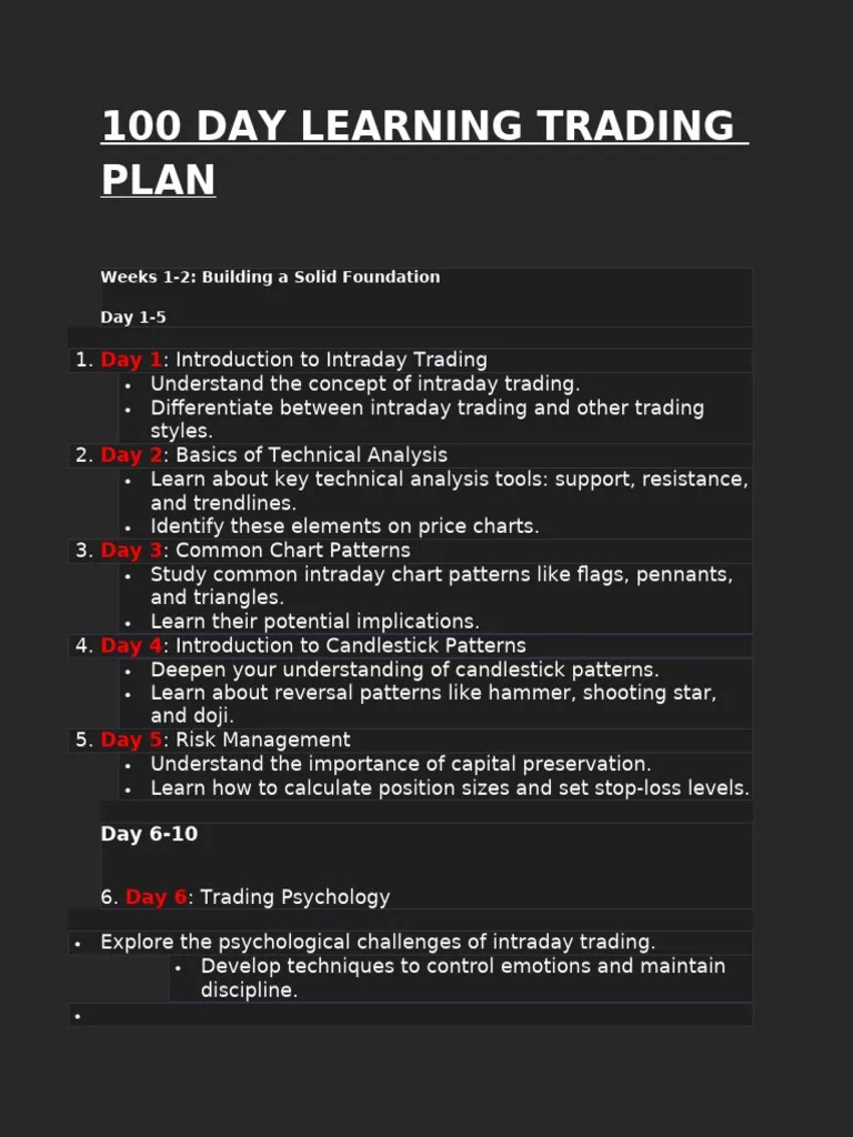 100 Day Trading Plan Pdf
