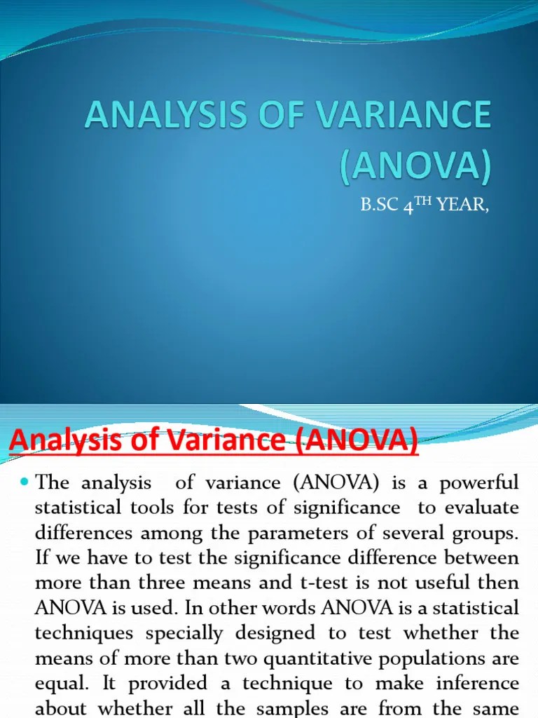 Analysis Of Variance (Anova) - 2080 | PDF