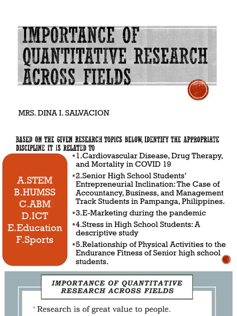 Importance Of Quantitative Research Across Fields Autosaved | PDF