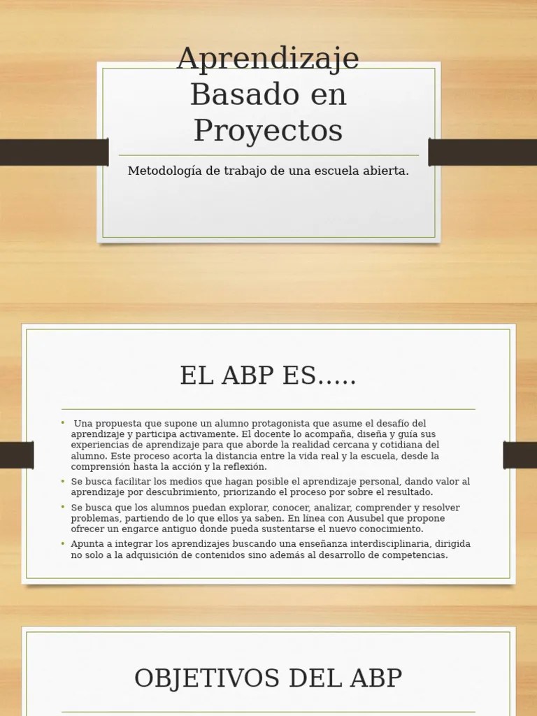 Aprendizaje Basado En Proyectos | PDF