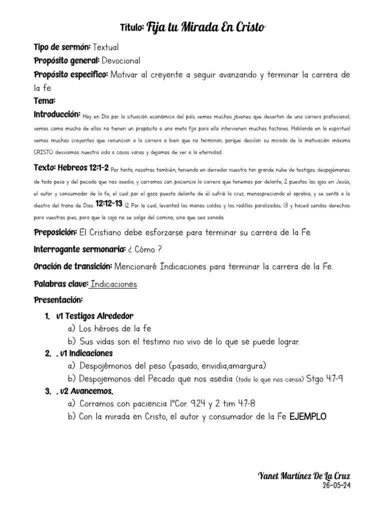 Puestos Los Ojos En Jesus Pdf