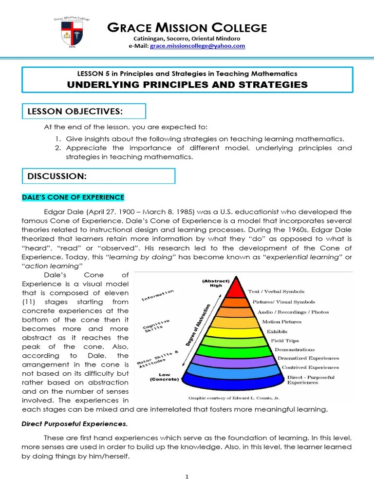 Lesson 5 Principles And Strategies In Teaching Mathematics | PDF ...