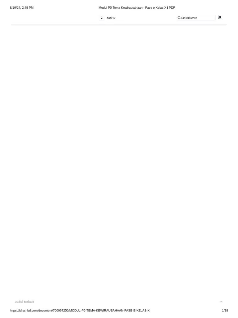 Modul P5 Tema Kewirausahaan - Fase E Kelas X _ PDF | PDF