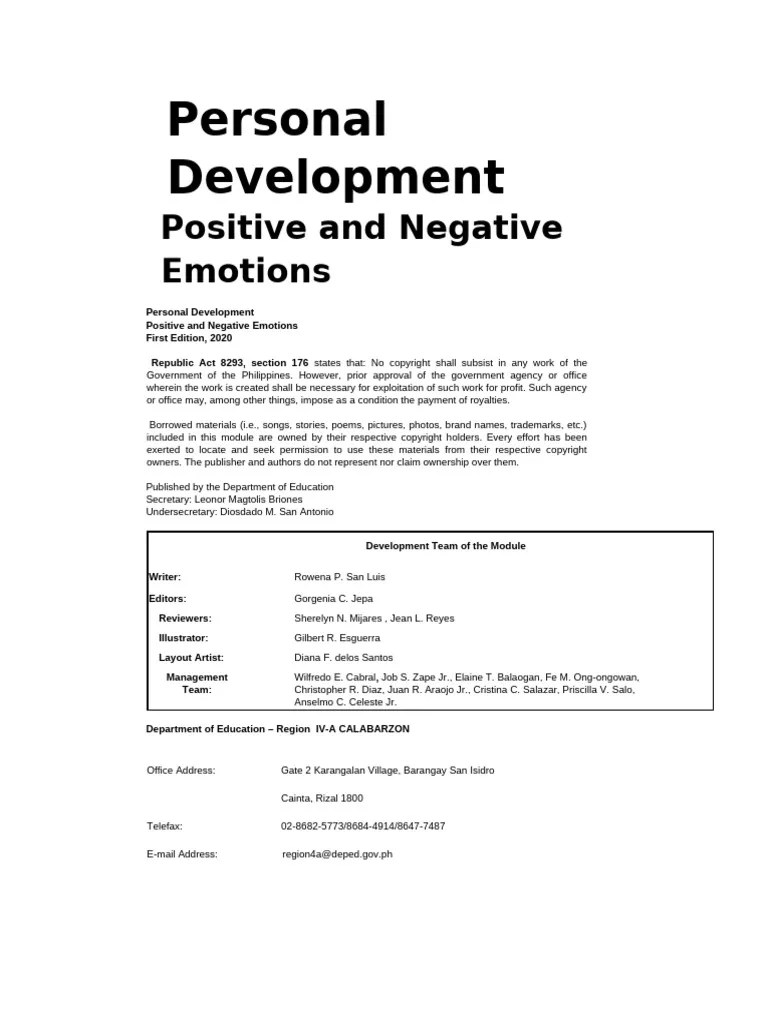Personal Development | PDF