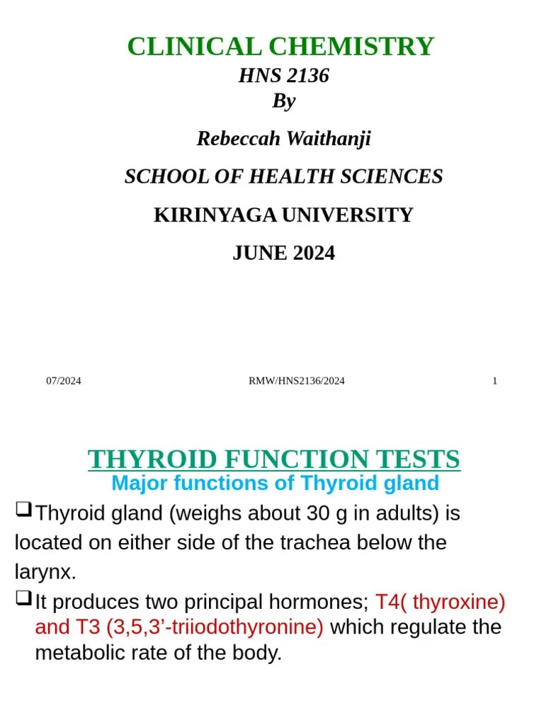 Thyroid Function Tests | PDF
