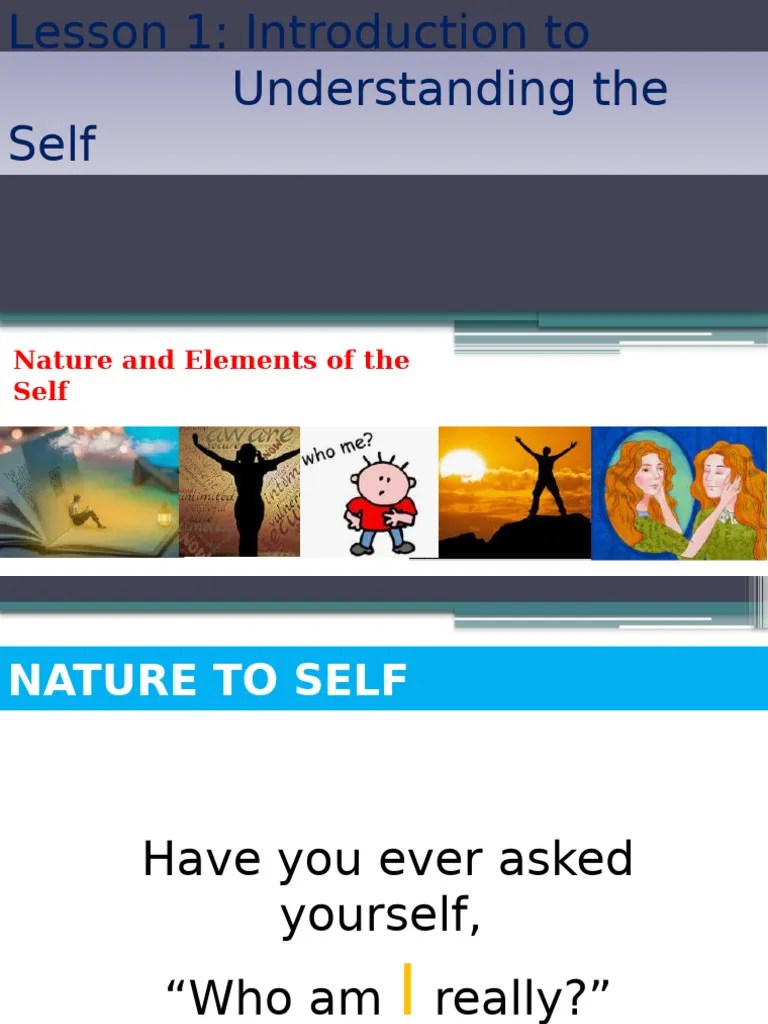 Lesson 1 Introduction To Understanding The Self Nature Of The Self | PDF