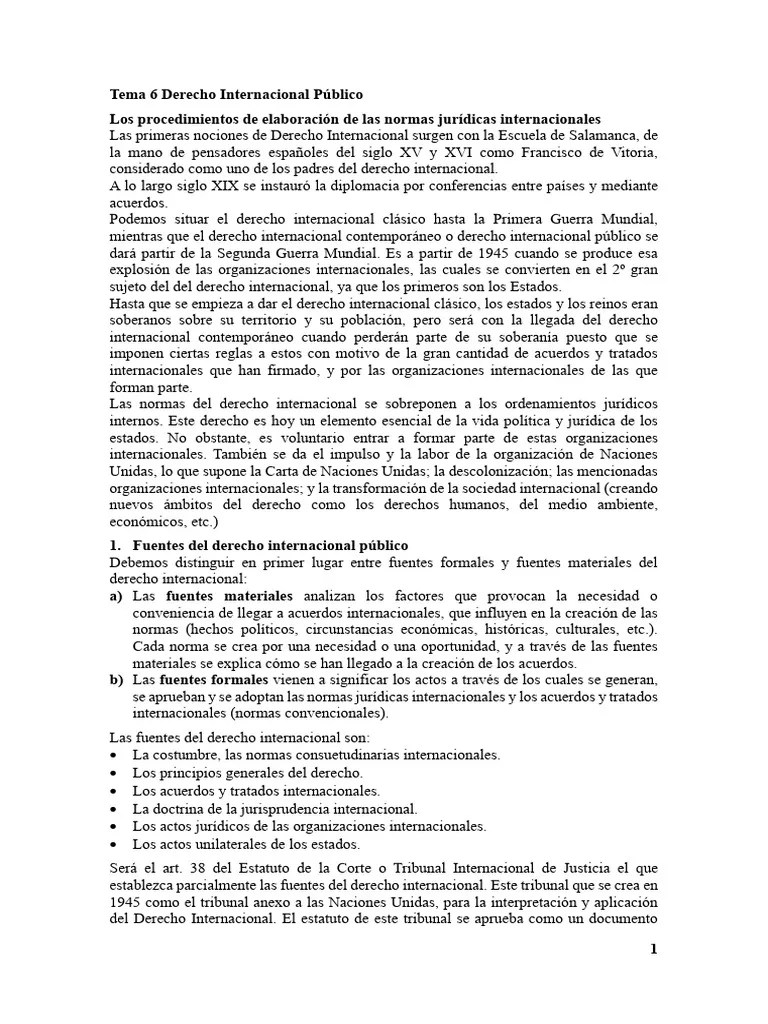 Fuentes Del Derecho Internacional Publico | PDF