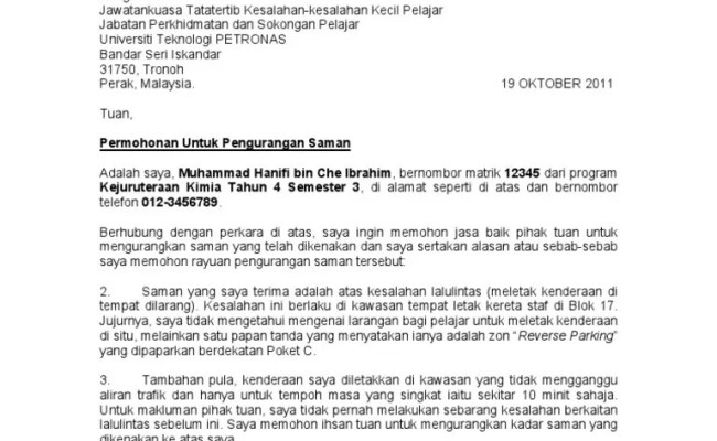 Surat Rayuan Lesen Jpj Kuora M Cuitan Dokter