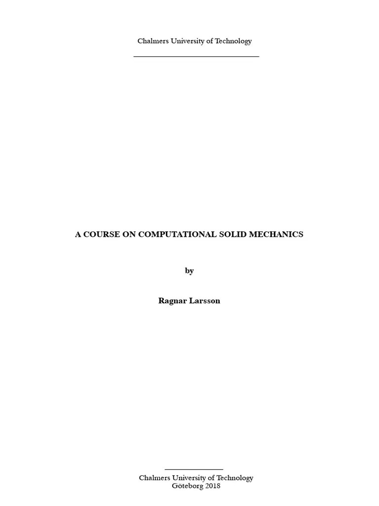 Computational Solid Mechanics | PDF