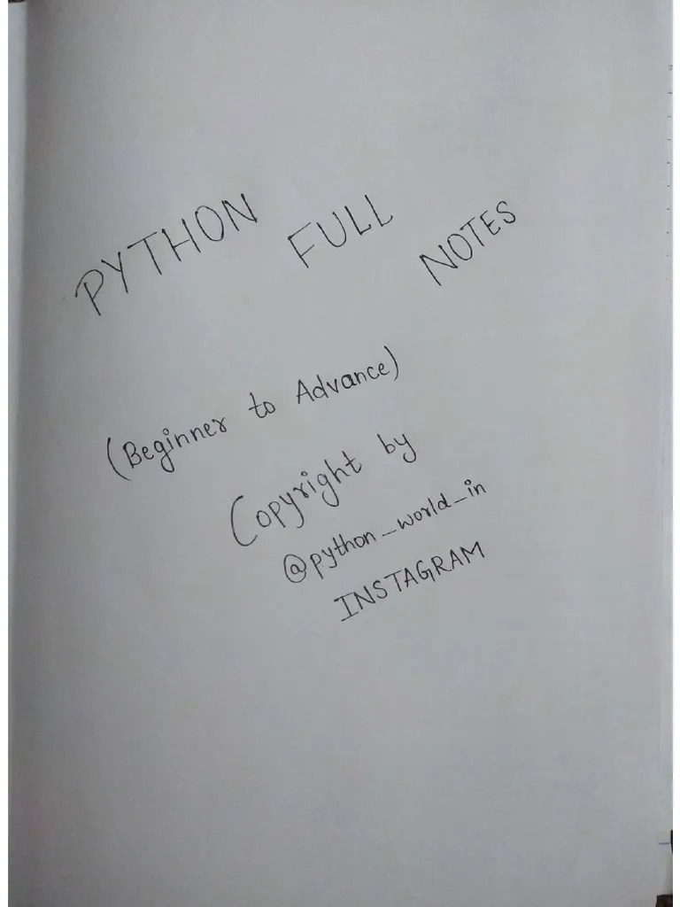 Python Handwritten + Slide | PDF