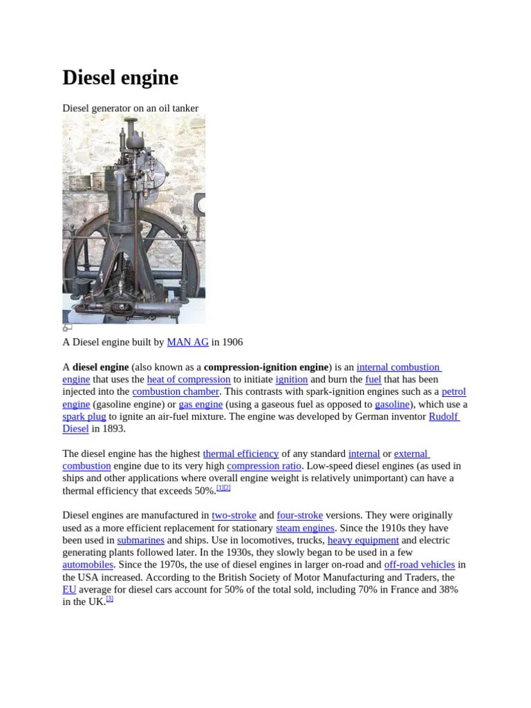 Diesel Engine | PDF | Diesel Engine | Internal Combustion Engine