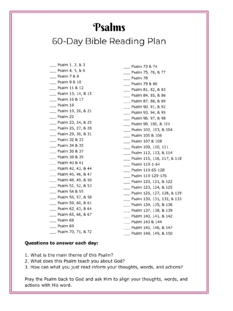 Psalms Reading Plan | PDF