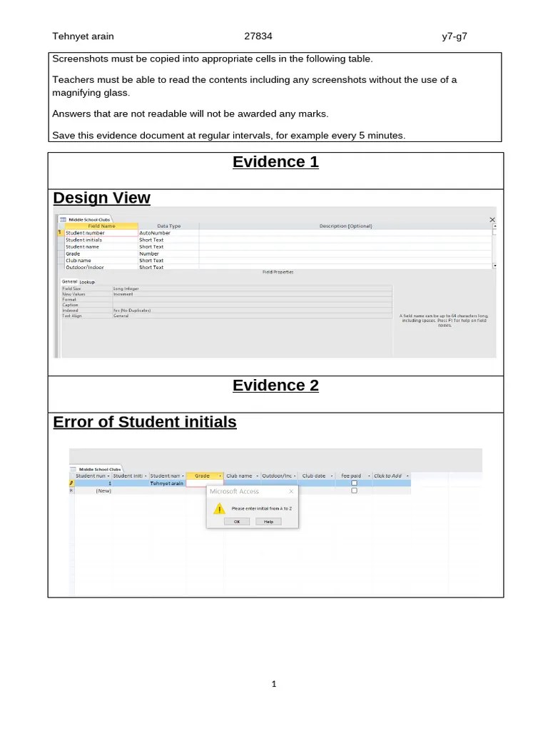 Access Practical Task 7 | PDF