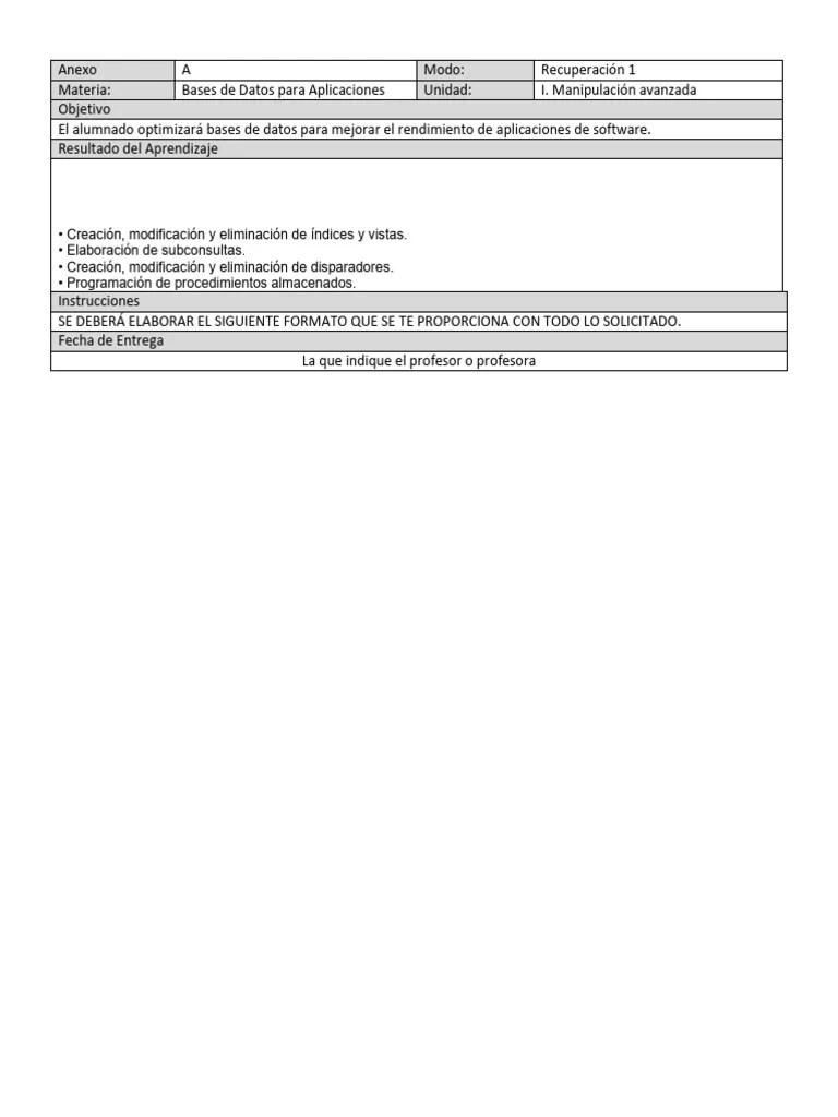 Instru BDparaApli R1 Uni 1 | PDF