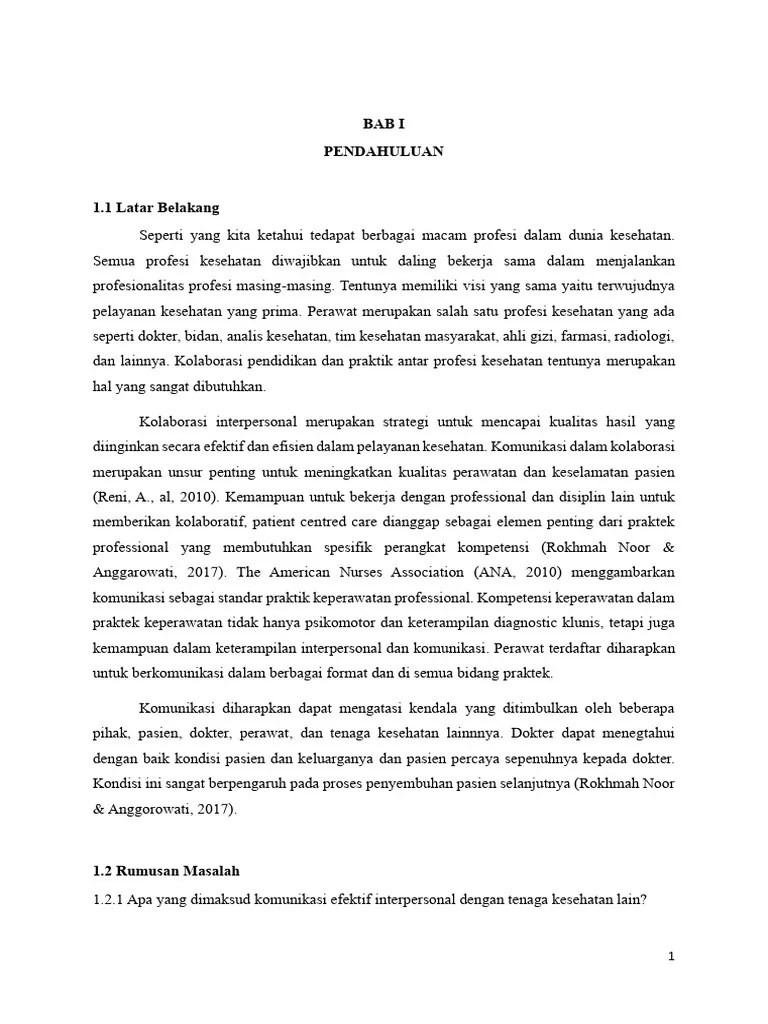 Konsep Komunikasi Efektif Dalam Hubungan Interpersonal Dengan Perawat