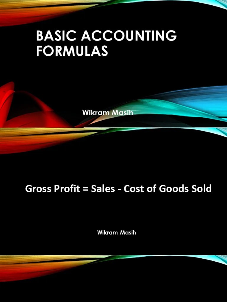 Basic Accounting Formulas | PDF
