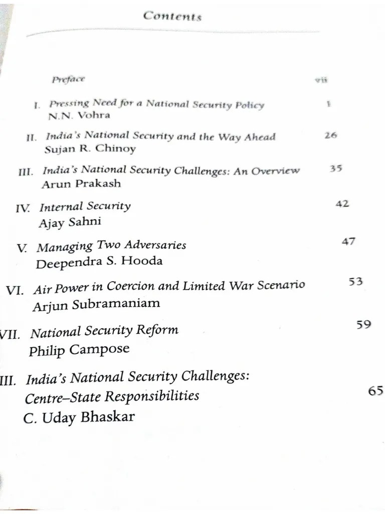 India's National Security Challenges NN VOHRA | PDF