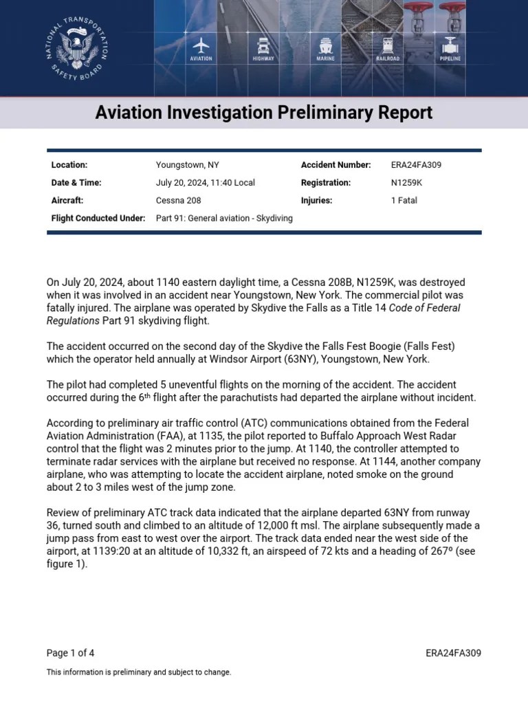 NTSB Releases Preliminary Report On Deadly Plane Crash In Youngstown | PDF