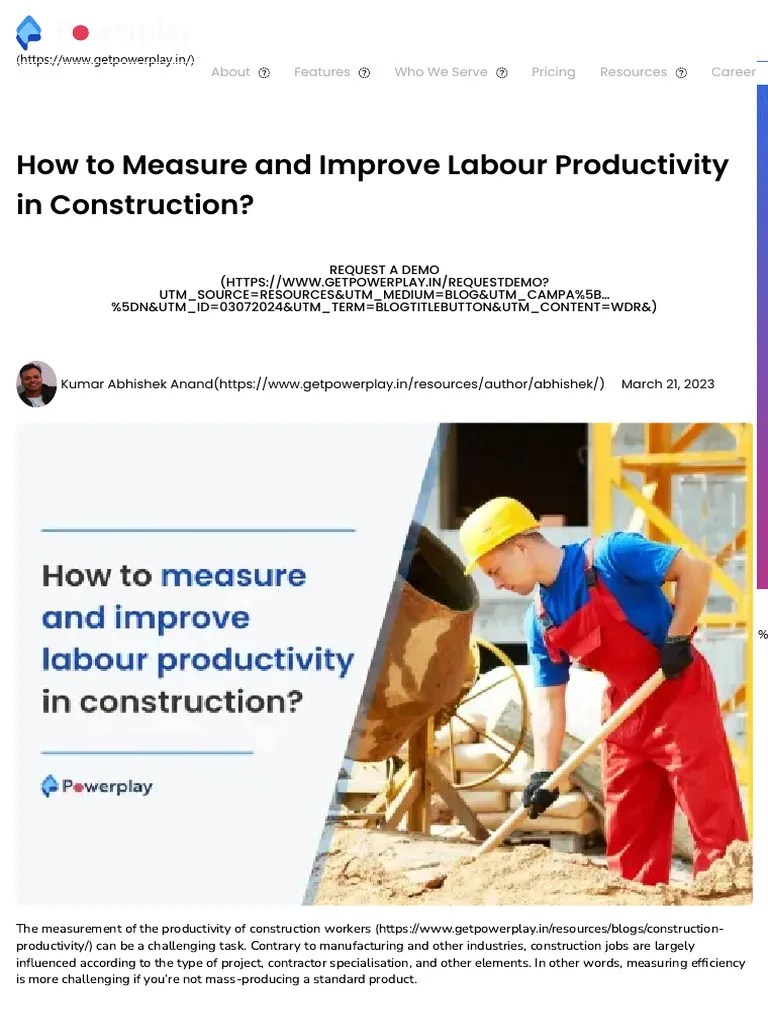 How To Measure And Improve Labour Productivity In Construction | PDF