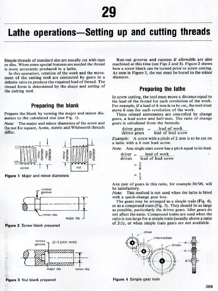 18 Lathe Operations Setting Up And Cutting Threads | PDF