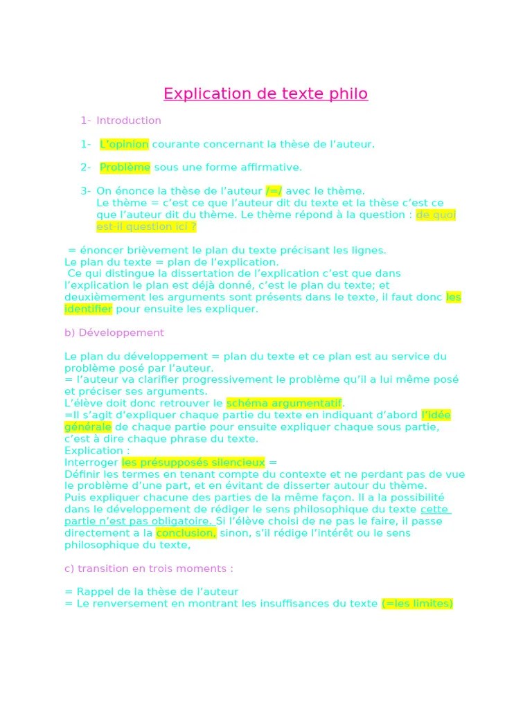 Philo Explication De Texte | PDF