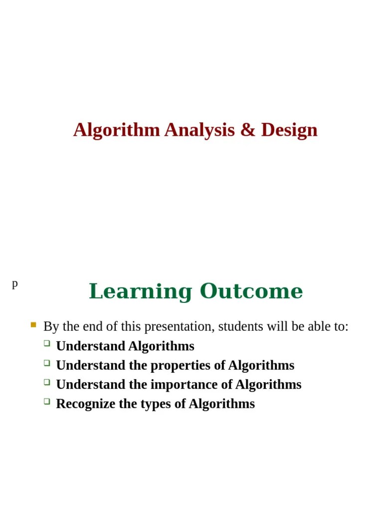 Week 1 - Algorithms | PDF