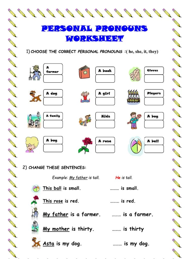 Personal Pronouns Worksheet | PDF