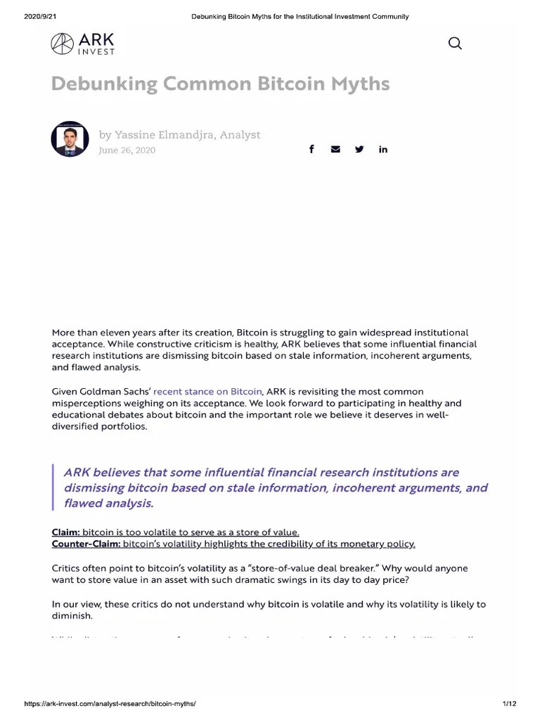 Debunking Common Bitcoin Myths | PDF