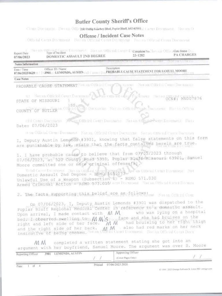 Probable-Cause-Redacted 240712 215510 | PDF | Assault | Probable Cause