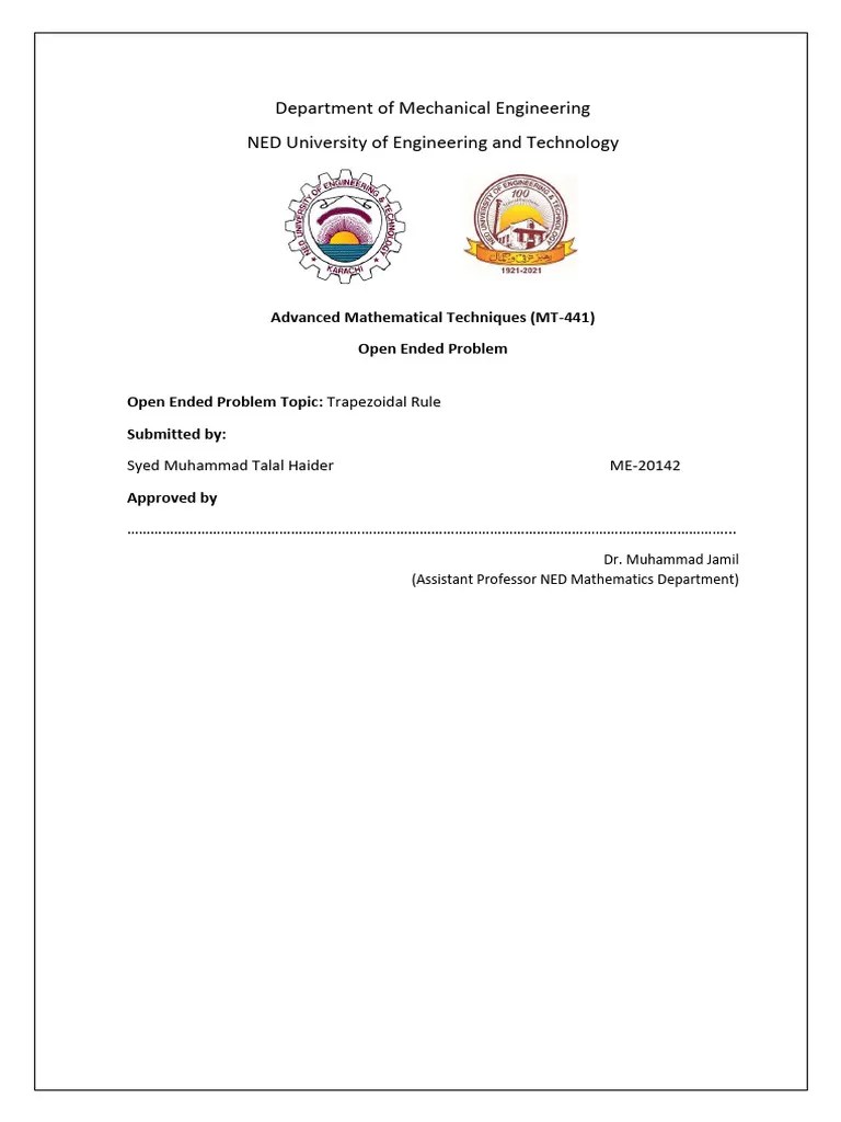 Numerical Methods Trapezoidal Rule | PDF | Integral | Mathematical Analysis