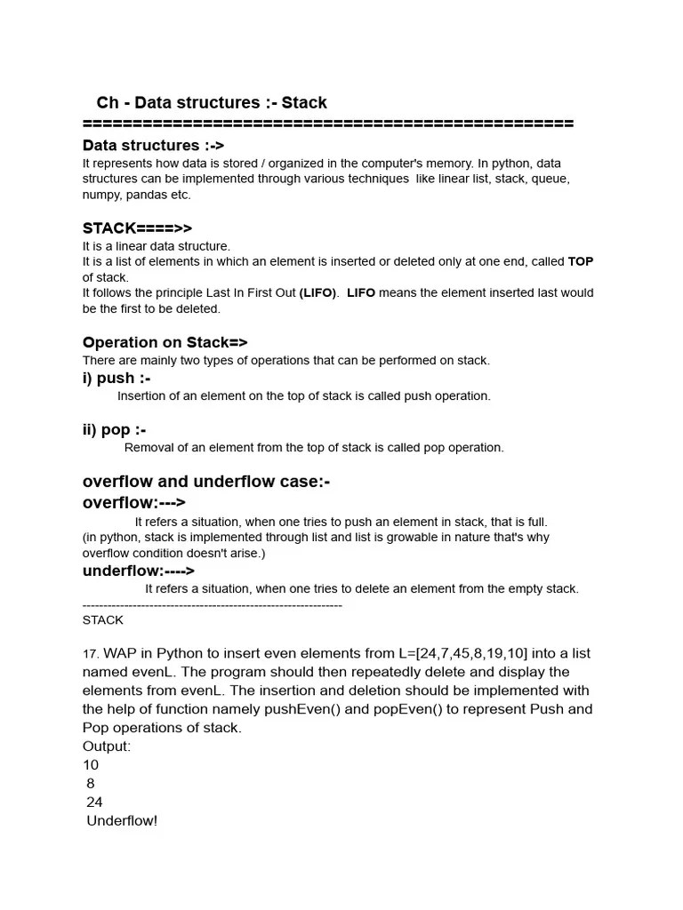 Data Structure In Python | PDF
