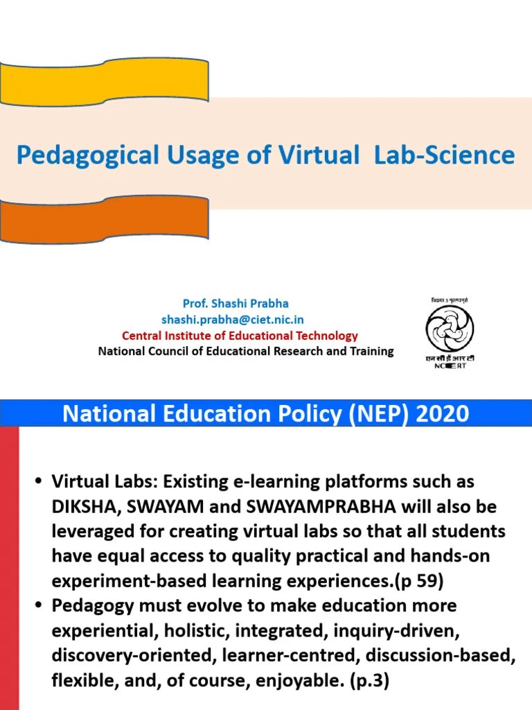 Final PPT Pedagogical Usage Of Virtual Lab Science - Shashi - Prabha | PDF