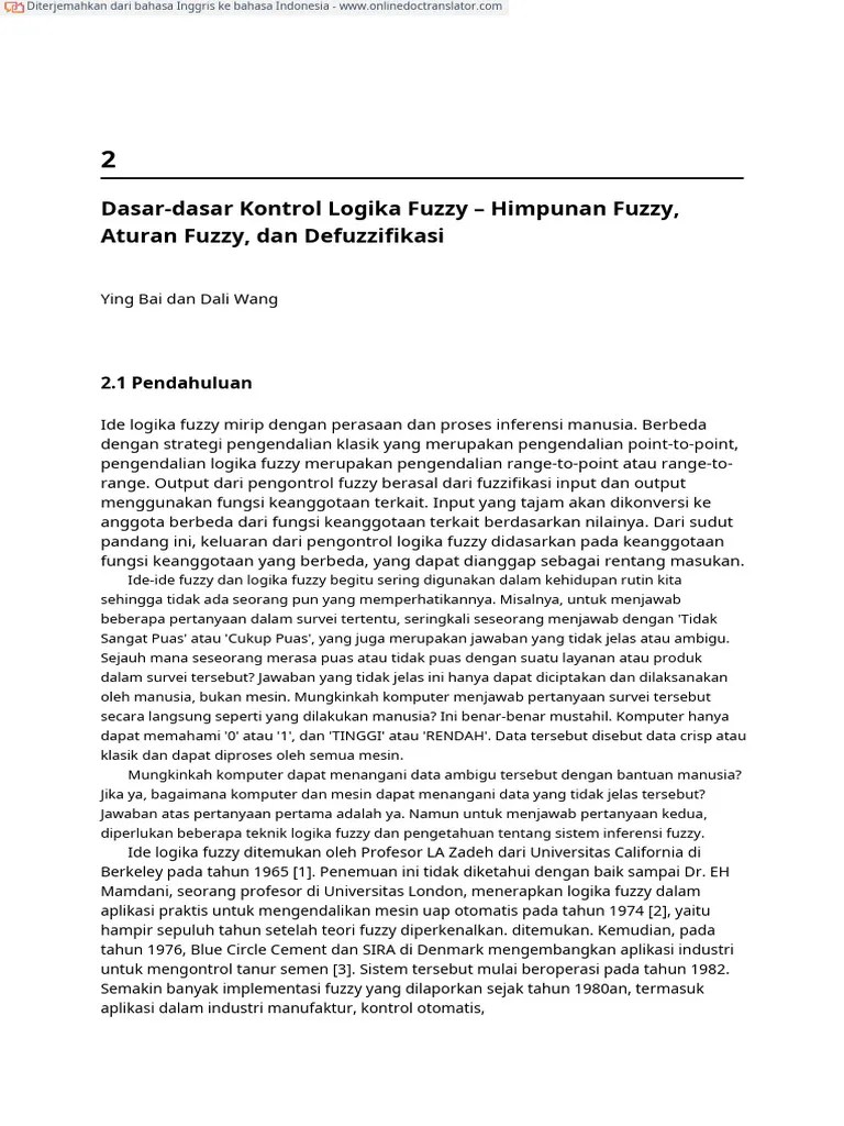 Fundamentals Of Fuzzy Logic Control Fuzzy Sets Fuzzy Rules And .En - Id ...