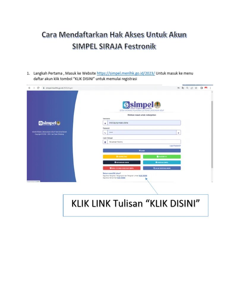CARA DAFTAR AKUN SIMPEL SIRAJA LIMBAH 2024 | PDF