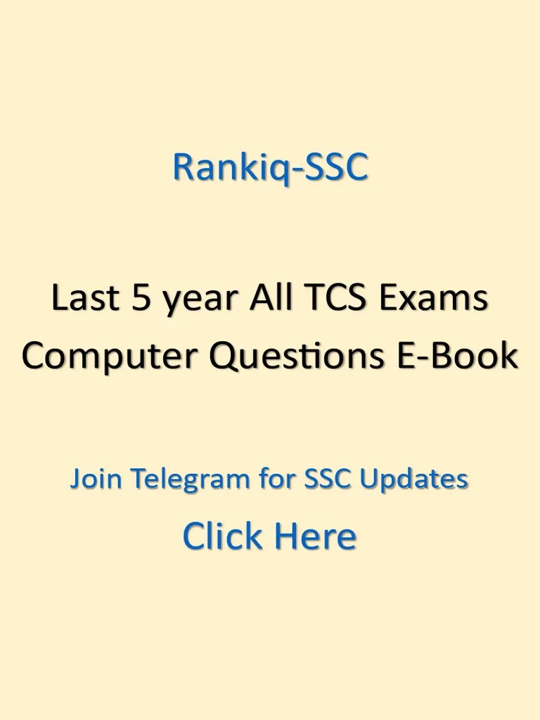 TCS Computer MCQ Previous Year ENG | PDF