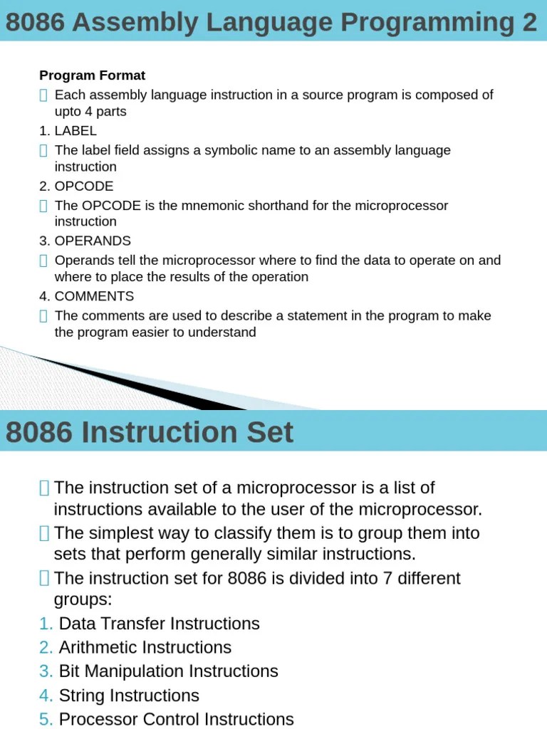 Microprocessors Lecture 4 | PDF