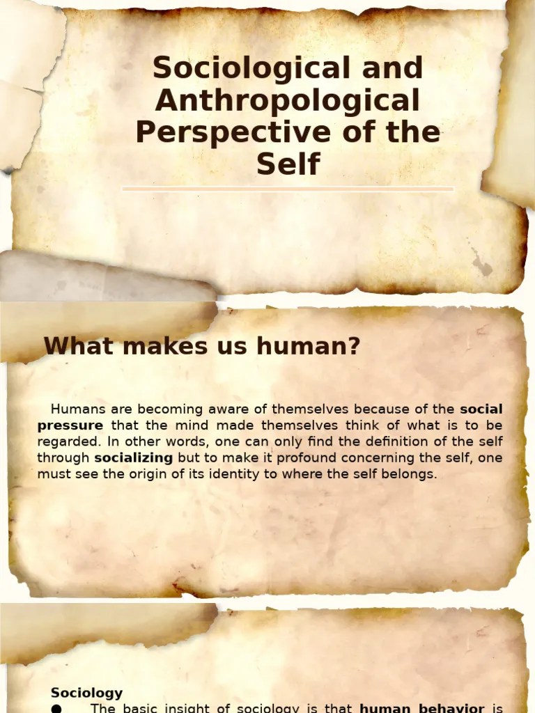 Sociological And Anthropological Perspective Of The Self | PDF