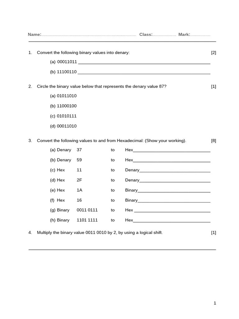 1.1 Homework 2-1 Computer Science | PDF | Elementary Mathematics ...