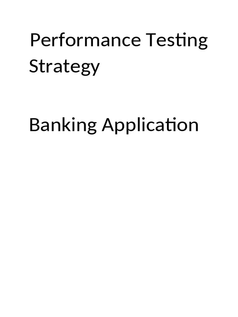 Performance Testing Strategy Pdf