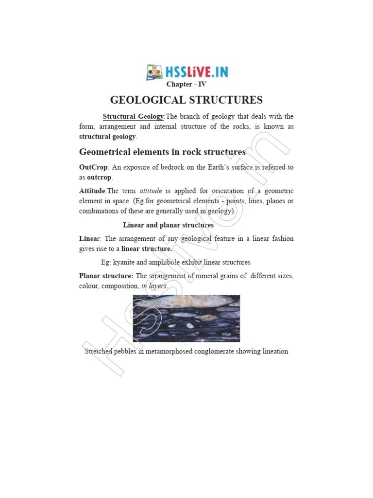Hsslive Xii Geology Chapter 4 Geological Structures Pdf