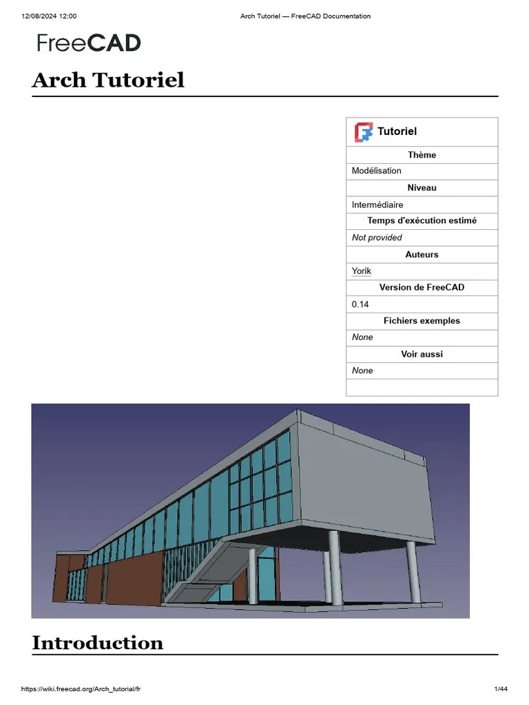 Arch Tutoriel — FreeCAD Documentation | PDF