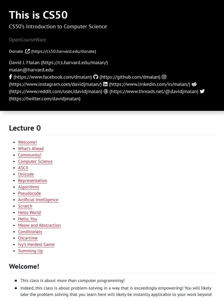 Lecture 0 - CS50x 2024 | PDF | Rgb Color Model | Computer Programming